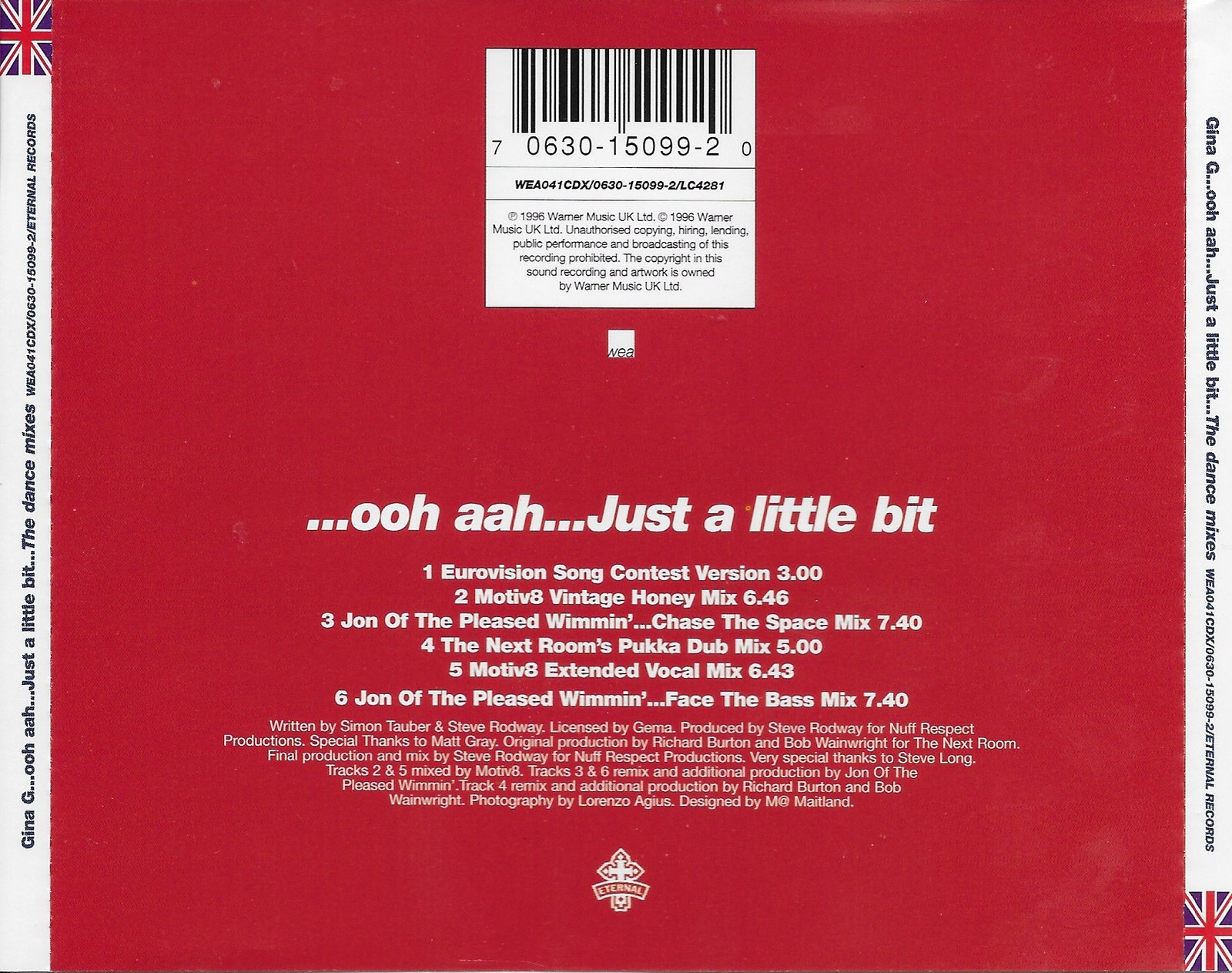 Back cover of WEA 041 CDX